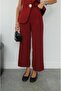 Burgundy Large Gold Buttoned Vest Pants Set - 7