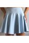 Women's Baby Blue Mini Shorts Skirt - 2