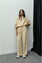 Cream Faye Zippered Sweatshirt Tracksuit Set - 2