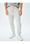 Cotton Blend Fleece-Lined Winter Sweatpants with Zippered Pockets and Lace-Up Waist - 3