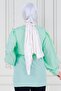 توب بياقة مرصعة بالأحجار - أخضر - 5