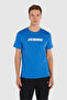 Erkek T-shirt Mavi 911947-9821 Hmlelemental Logo Cotton Tee