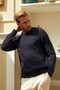 Crew Neck Thessaloniki Knitted Cotton Men's Navy Blue Knitwear Sweater - 6