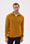 Half Zipper Thessaloniki Knit Regular Fit Cotton Men's Saffron Knitwear Sweater