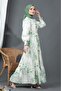 Green Linen Dress - Sakura Floral - 2