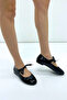 Black Patent Leather Lace-Up Ballerinas P9001 - 2