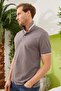Intersyee Collar Detailed Cotton Men's Anthracite Polo Neck T-Shirt - 7