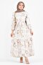 Floral Embossed Patterned Linen Dress-Vison