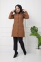 Front Snap-Front Bonik Coat Tan - 4