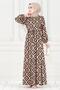 Skirt Ruffle Ikat Pattern Viscon Dress-Vi̇zon - 3