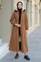 Full Length Plus Size Coat Tan Hm2286 - 2