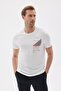 Comfort Fit Printed Men's Ecru T-Shirt Mars16 - 2