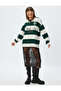 Green Striped Women's Sweat - 5Wal10214Ik - 2