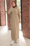 Ribbed Half-Zip Knitwear Dress Mink Hm2520