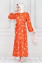 Polka Dot Princess Model Dress-Orange - 2