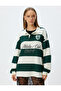 Green Striped Women's Sweat - 5Wal10214Ik - 3