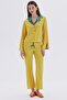 Monet's Bond Mustard Long Satin Pajama Set - 2