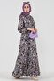 Varak Detailed Mosaic Patterned Dress-Purple - 2