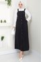 Buttoned Denim Salopet Dress Black Hm22456