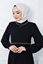 Embroidered Mevlana Ferace Black HM2359 - 3
