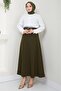Belted Mevlana Skirt Khaki HM2370 - 3