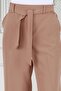 Wide Leg Trousers with Tie Waist - Mink - 4