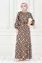Skirt Ruffle Ikat Pattern Viscon Dress-Vi̇zon