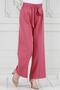 Ring Detail Wide Leg Trousers-Pink - 2