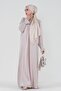 Glittery Jewelled Evening Dress-Beige - 3