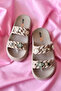 Akınalbella Ultrasoft Double Tape Stone Women's Slippers E423.Z