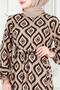 Skirt Ruffle Ikat Pattern Viscon Dress-Vi̇zon - 4