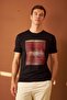 Comfort Fit Printed Men's Black T-Shirt Mars17