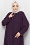 Mina Large Size Stoned Abaya, Plum HM2308 - 6
