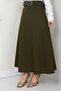 Belted Mevlana Skirt Khaki HM2370 - 5
