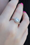 Silver Color Zircon Stone Heart Model Charm Brass Women's Ring - 2