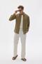 Easy-Iron Oxford Men's Khaki Slim Fit Shirt Mars36 - 3