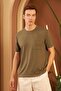 Comfort Fit Men's Khaki T-Shirt with Pockets Mars25 - 4