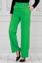 Green Wide Leg Trousers - Belt Button Detail - 2