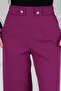 Wide Leg Plum Trousers - Belt Detailed - 4