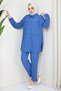 Wrapped Double Suit with Folded Shirt Blue - 5