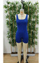 Women's Square Collar Back Low-Cut Detail Diver Bodycon Mini Jumpsuit - 6