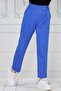 Tight Leg Trousers with Belt Detail-Blue - 2