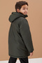 Boy's Coat - Khaki Fur, Hood, Zipper and Chest Pocket 19076 - 6
