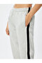 Oversize Jogger Sweatpants with Lace-Up Waist, Stripe Detail, Pockets and Raised Waistband - 5