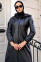 Faux Leather Trench Coat Black HM2278 - 4