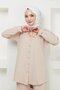 Necklace Crepe Double Set Beige HM2374 - 3