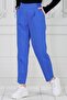 Tight Leg Trousers with Belt Detail-Blue - 3