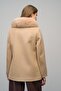 Short Cashmere Coat with Detachable Collar Sheepskin Button Closure A.Kamel 3061-Tk - 5