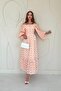 Square Collar Diamond Patterned Dress - Orange 7519