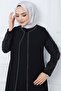Plus Size Mother's Dress with Jewelled Sleeves Black HM2349 - 3